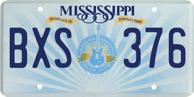 MS license plate BXS376
