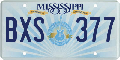 MS license plate BXS377