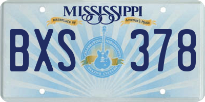 MS license plate BXS378