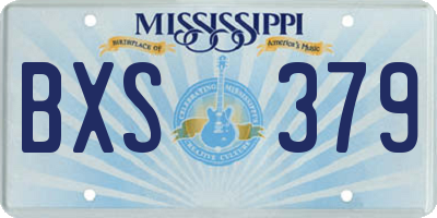 MS license plate BXS379