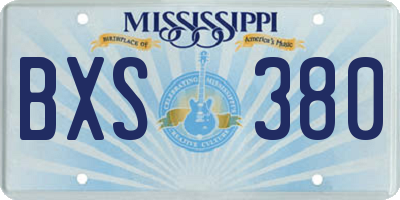MS license plate BXS380