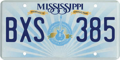 MS license plate BXS385