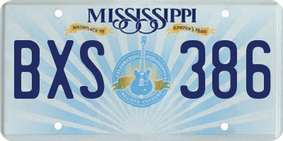 MS license plate BXS386