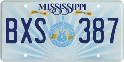 MS license plate BXS387