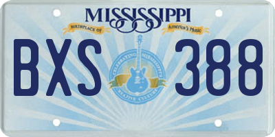 MS license plate BXS388