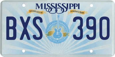 MS license plate BXS390