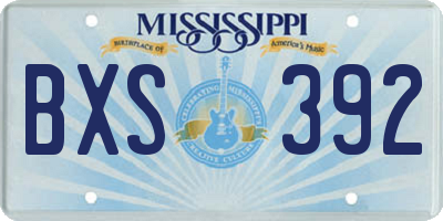 MS license plate BXS392