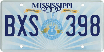 MS license plate BXS398