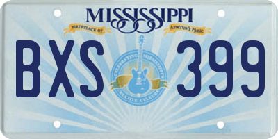 MS license plate BXS399