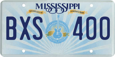 MS license plate BXS400