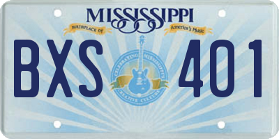MS license plate BXS401