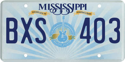 MS license plate BXS403