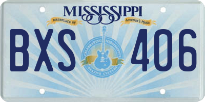 MS license plate BXS406