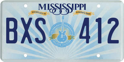 MS license plate BXS412