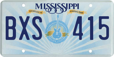 MS license plate BXS415