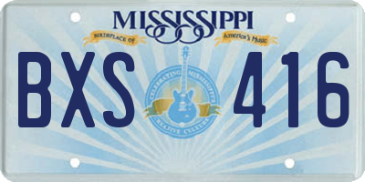 MS license plate BXS416