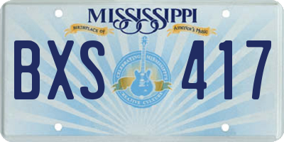 MS license plate BXS417