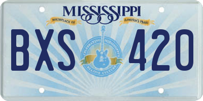MS license plate BXS420