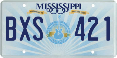 MS license plate BXS421