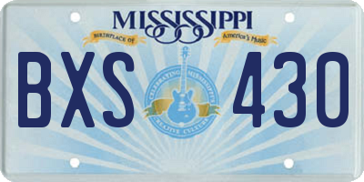 MS license plate BXS430