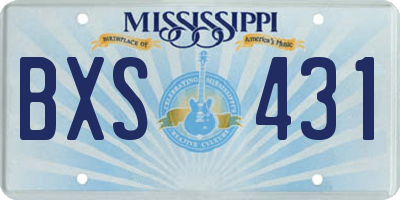 MS license plate BXS431