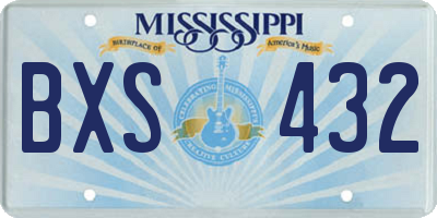 MS license plate BXS432