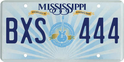 MS license plate BXS444