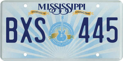 MS license plate BXS445