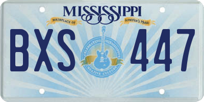 MS license plate BXS447