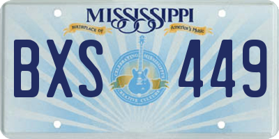 MS license plate BXS449