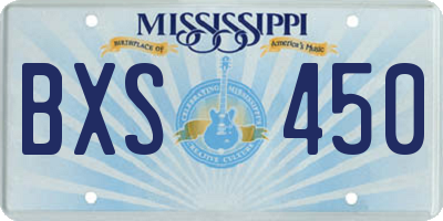 MS license plate BXS450