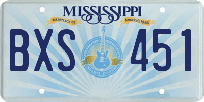 MS license plate BXS451