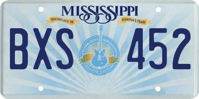 MS license plate BXS452
