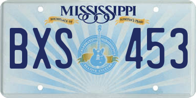 MS license plate BXS453