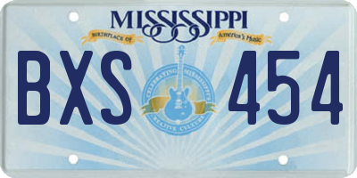 MS license plate BXS454