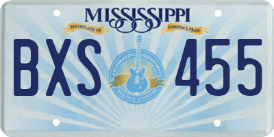 MS license plate BXS455