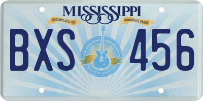MS license plate BXS456
