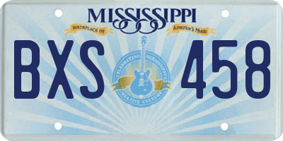 MS license plate BXS458