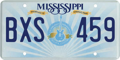 MS license plate BXS459