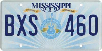 MS license plate BXS460