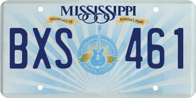 MS license plate BXS461