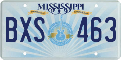 MS license plate BXS463