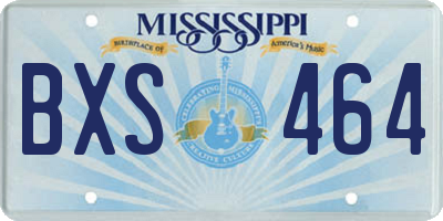 MS license plate BXS464