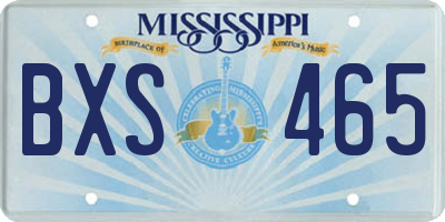 MS license plate BXS465