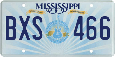 MS license plate BXS466
