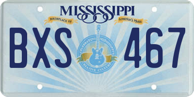 MS license plate BXS467