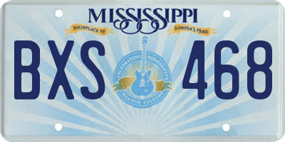 MS license plate BXS468