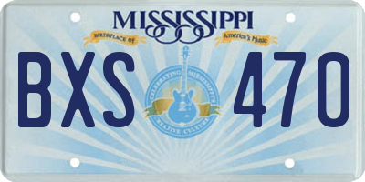 MS license plate BXS470