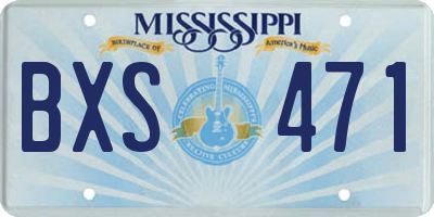 MS license plate BXS471