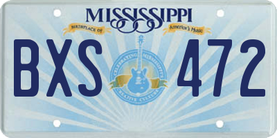 MS license plate BXS472